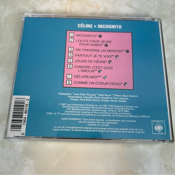 Céline Dion - Incognito CD 1987 - Picture 2 of 7